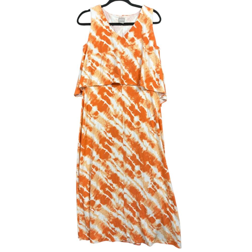 Chico's Maxi Dress Tie Dye Sleeveless Bohemian Womens Sz 1 US 8-10 Overlay